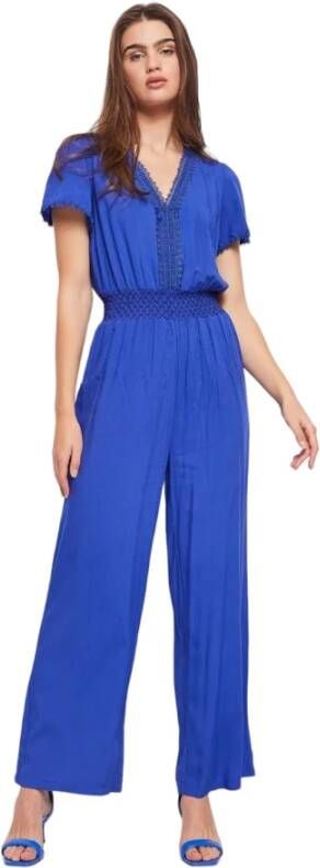 Gaudi Korte Mouw Jumpsuit Blue Dames