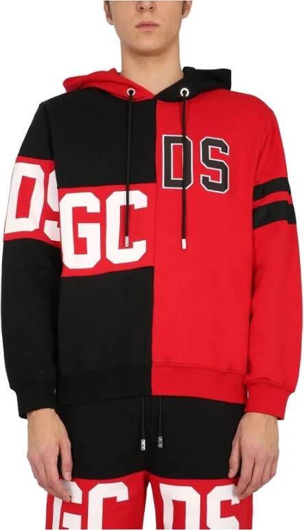 Gcds Asymmetrisch sweatshirt met logo Rood Heren