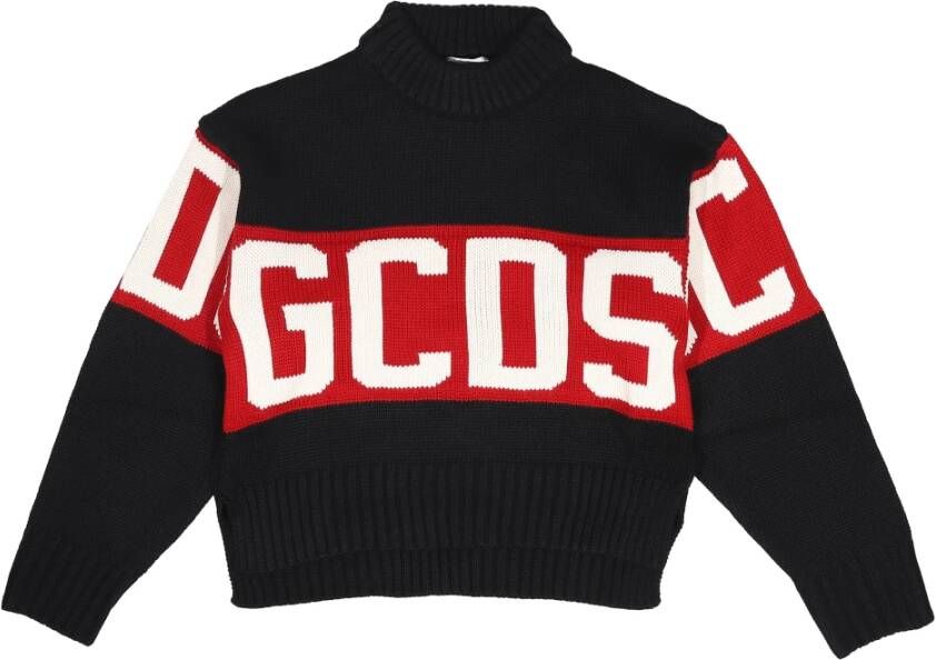 Gcds Band Logo Boxy Sweater Zwart Dames