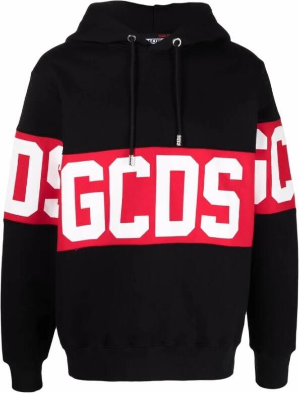 Gcds Band Logo print pullover hoodie Zwart Heren