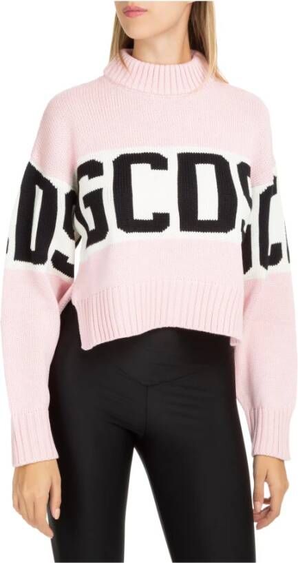 Gcds Band Logo Sweater Roze Dames