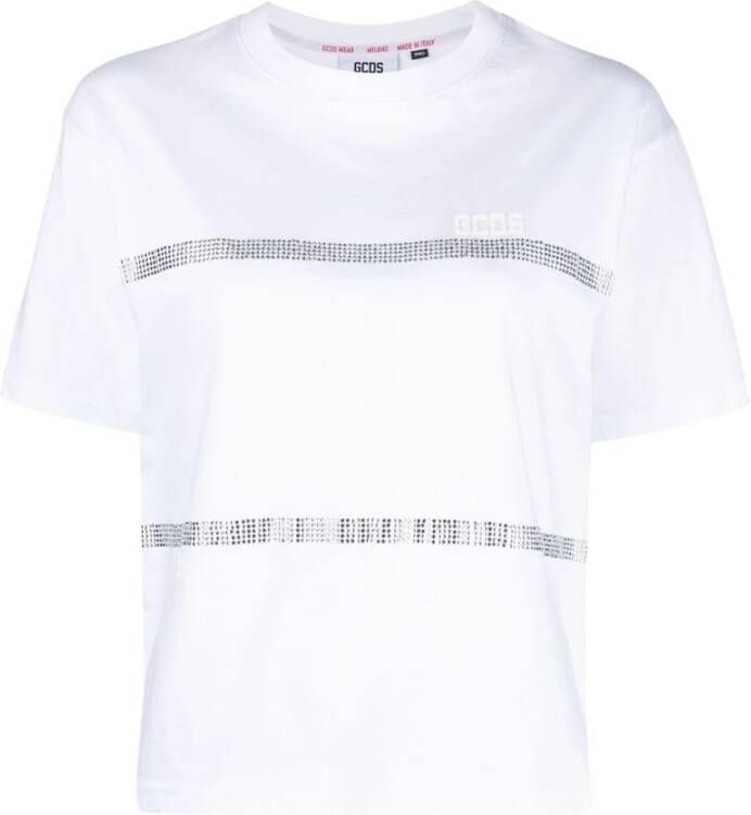 Gcds Bling T-Shirt White Dames