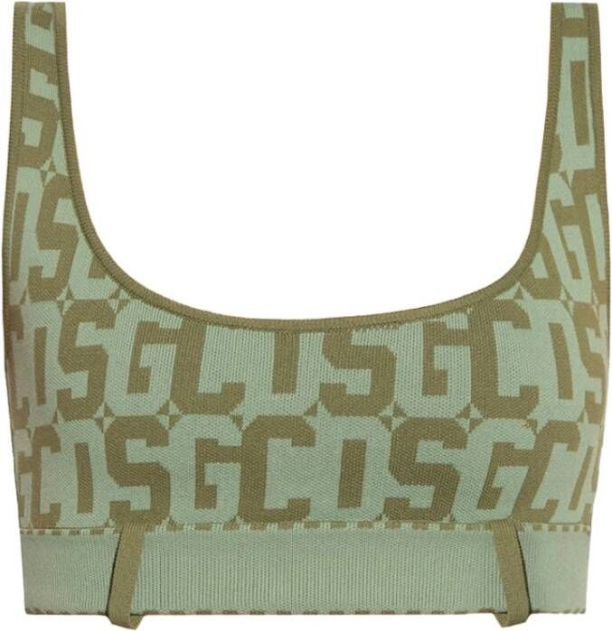 Gcds Cropped top with monogram Groen Dames