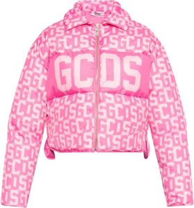 Gcds Down jacket with logo Roze Dames