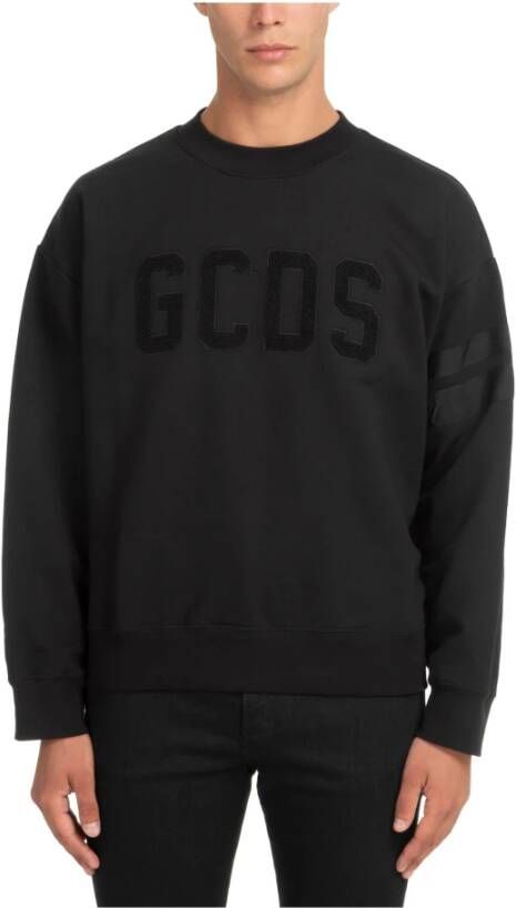 Gcds Effen Logo Sweatshirt Zwart Heren