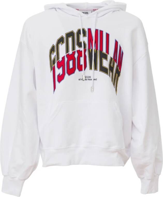 Gcds Embro College Sweatshirt Ss23M100167 Size: M Color: White Wit Heren