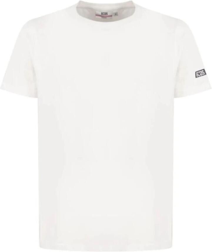 Gcds Witte Katoenen T-shirt met Logo White Heren - Foto 7