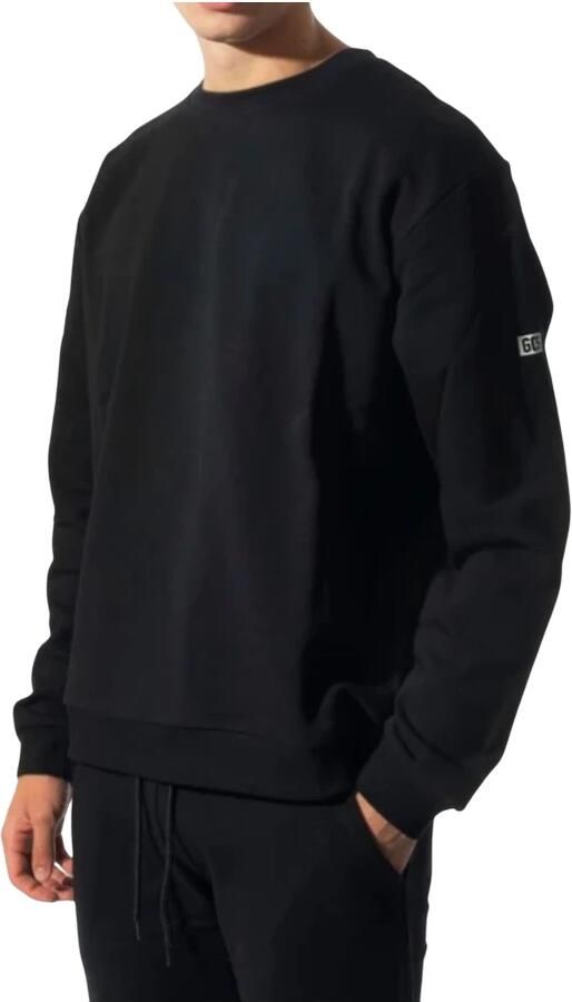 Gcds Essentials Katoenen Crewneck Sweatshirt Zwart Black Heren - Foto 3