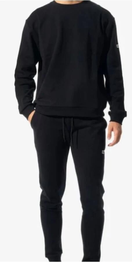 Gcds Essentials Katoenen Crewneck Sweatshirt Zwart Black Heren - Foto 5