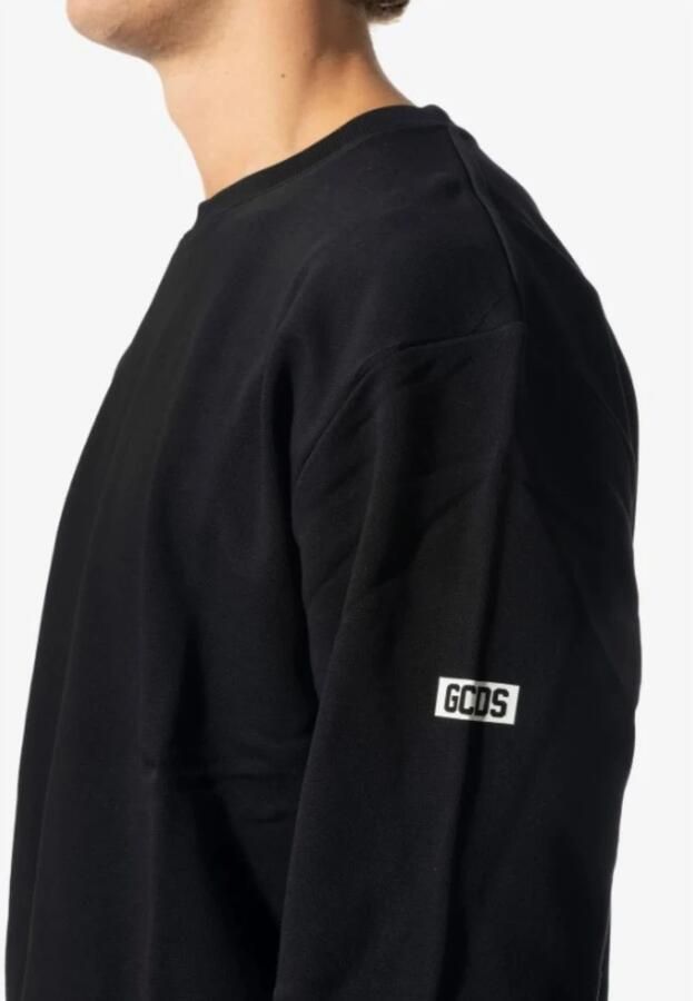 Gcds Essentials Katoenen Crewneck Sweatshirt Zwart Black Heren - Foto 2