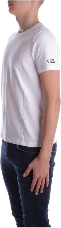 Gcds Witte Katoenen T-shirt met Logo White Heren - Foto 5