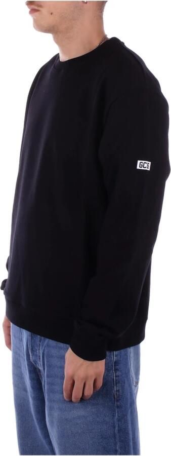 Gcds Essentials Katoenen Crewneck Sweatshirt Zwart Black Heren - Foto 8