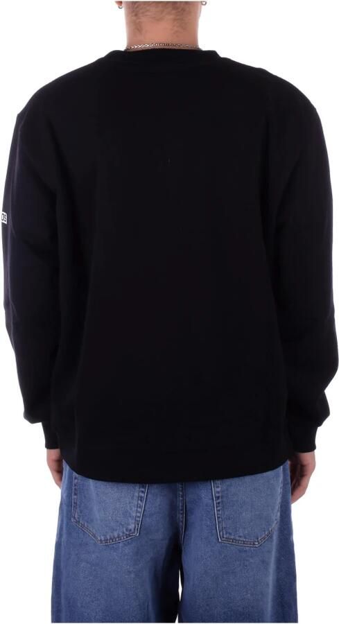 Gcds Essentials Katoenen Crewneck Sweatshirt Zwart Black Heren - Foto 4