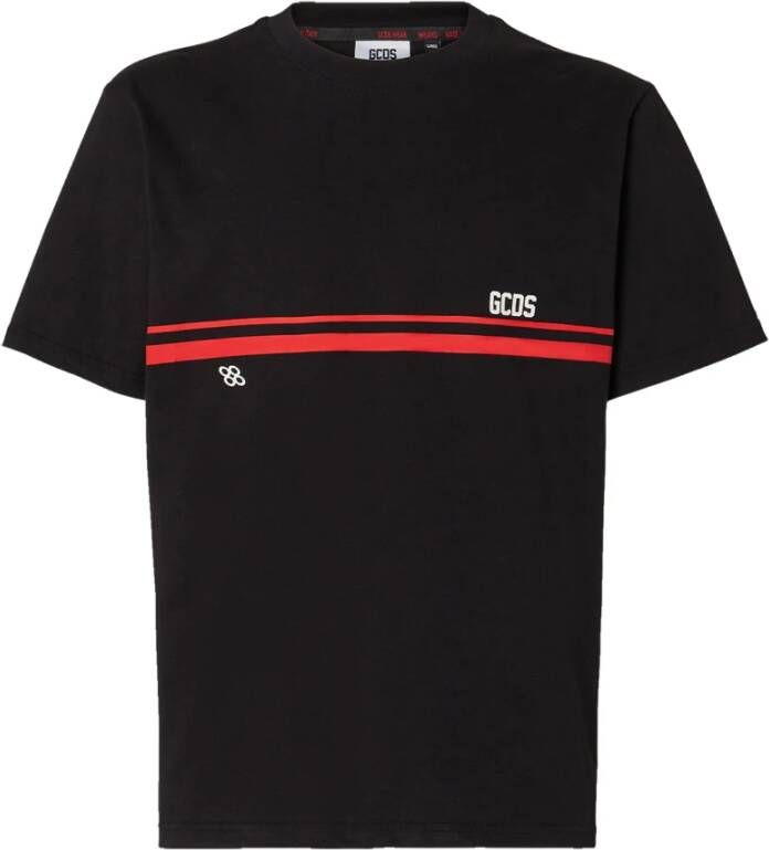 Gcds Gestreept Katoenen T-Shirt Black Heren