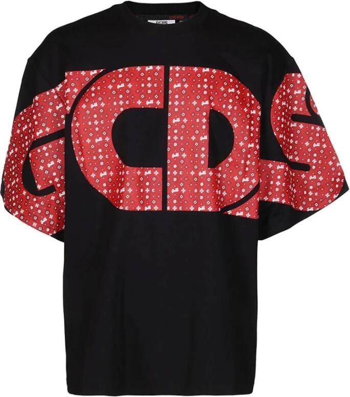 Gcds Logo oversized t-shirt Zwart Heren