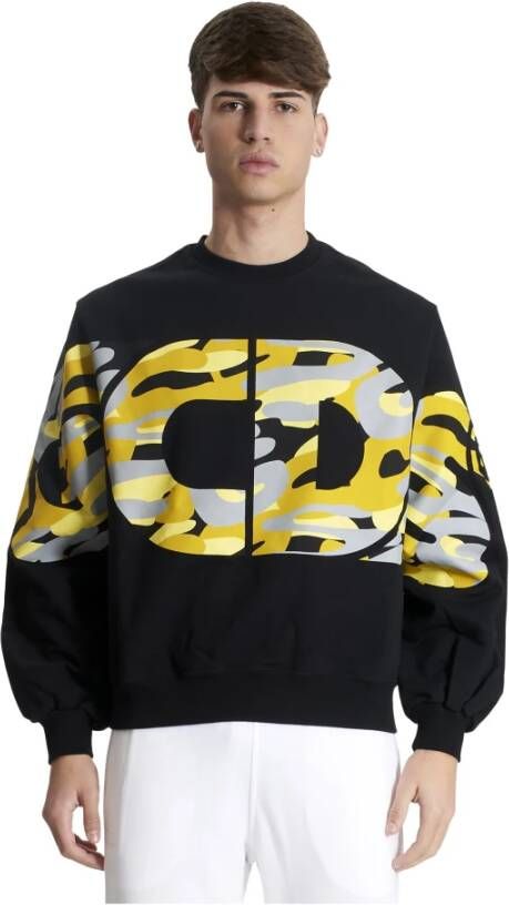 Gcds Logo print crew nek sweatshirt Zwart Heren
