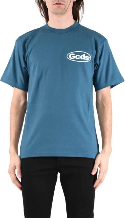 Gcds Logo-print T-shirt Blauw Heren