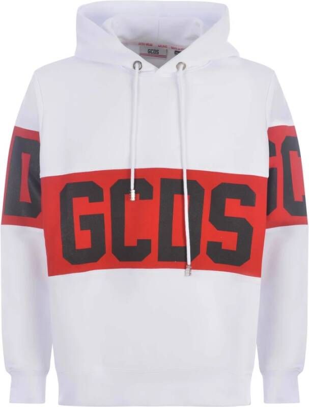 Gcds Logo sweatshirt met capuchon Wit Heren