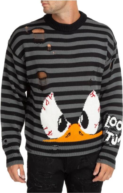 Gcds men& crew neck neckline jumper sweater pullover Looney Tunes Zwart Heren