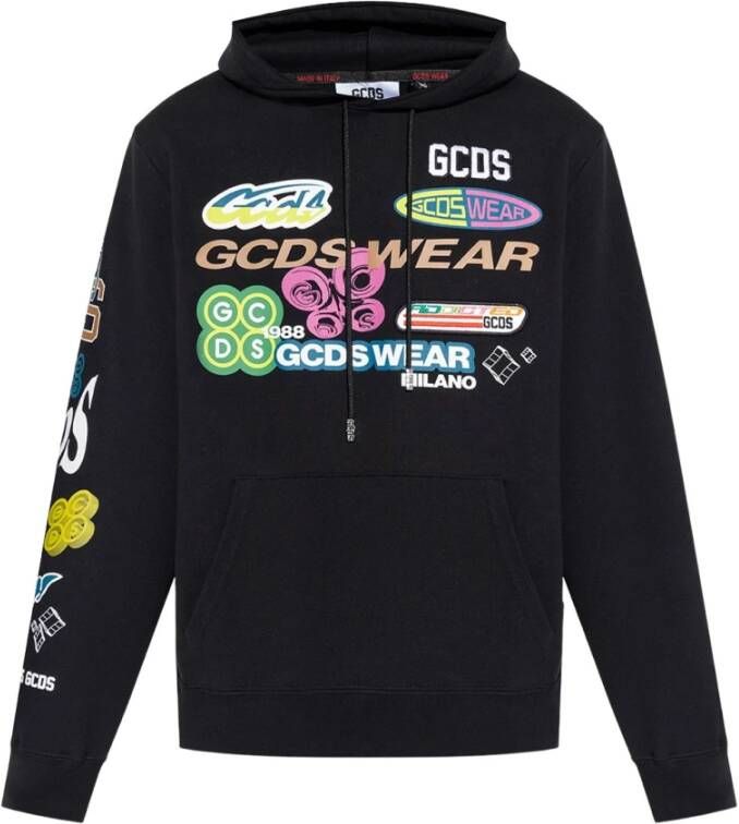 Gcds Printed hoodie Zwart Heren