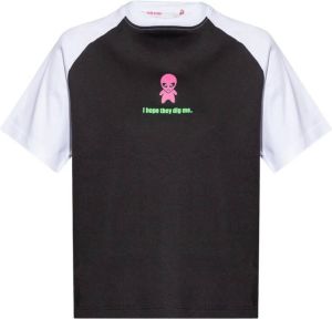 Gcds Printed T-shirt Zwart Dames