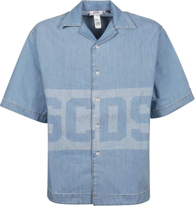 Gcds Shirt Ss22M340201 Blauw Heren