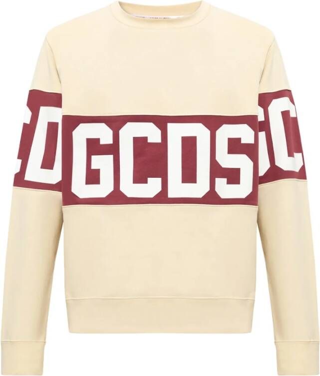 Gcds Sweatshirt met logo Beige Heren