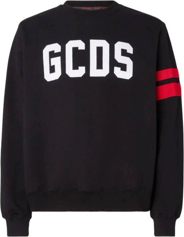 Gcds Katoenen sweatshirt met korte mouwen en contrastprint Black Heren
