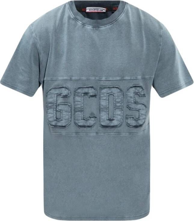 Gcds T-shirt met logo Blauw Heren