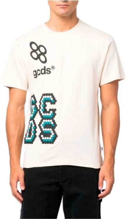 Gcds T-shirt pluche regelmatig Wit Heren