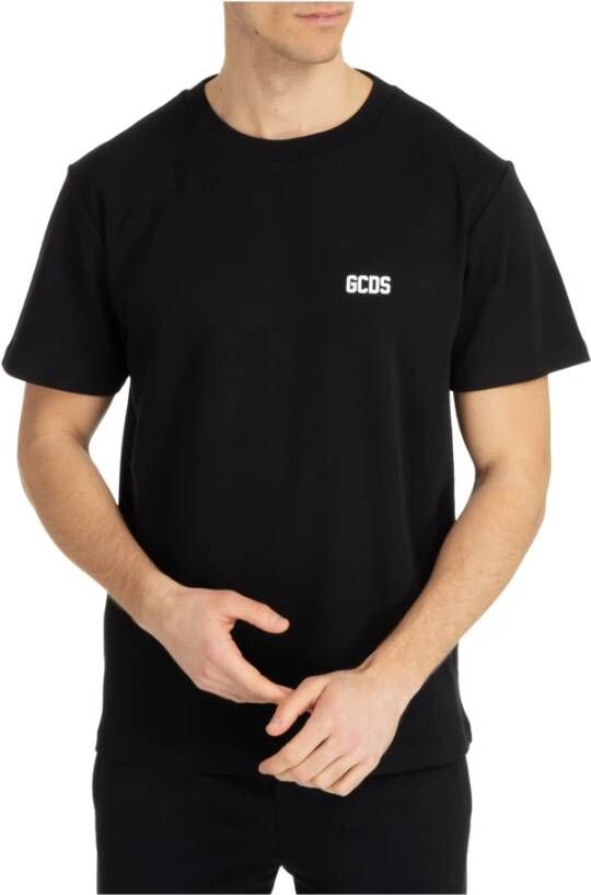 Gcds Reguliere Zwarte Korte Mouw T-Shirt Black Heren