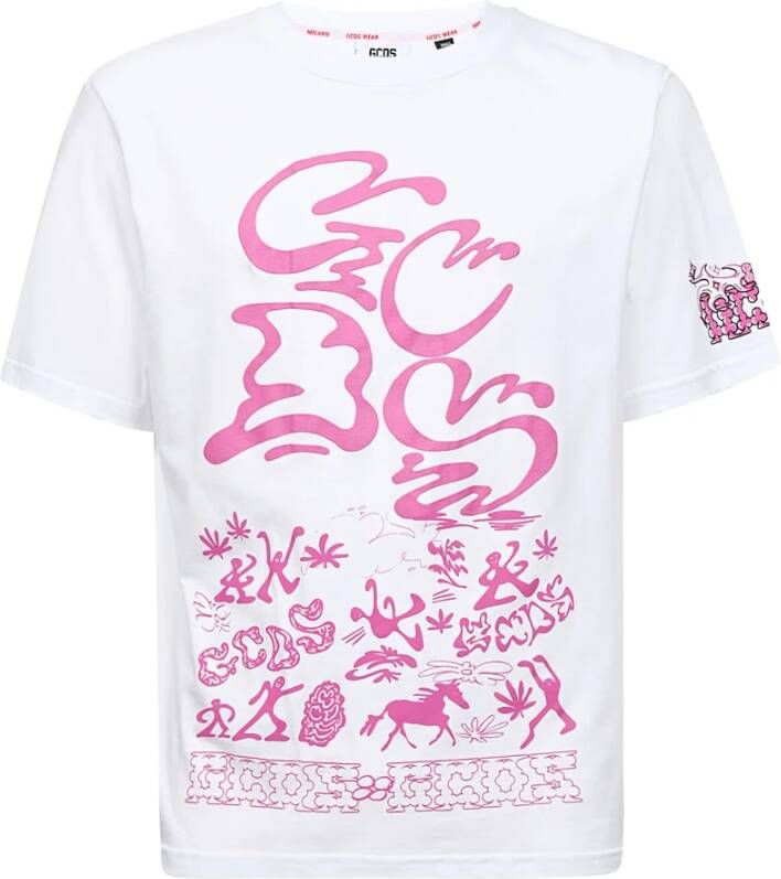 Gcds T-shirts and Polos White Wit Heren