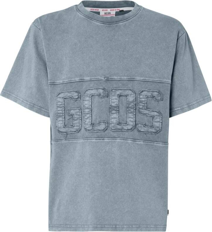 Gcds T-shirt met logo Blauw Heren
