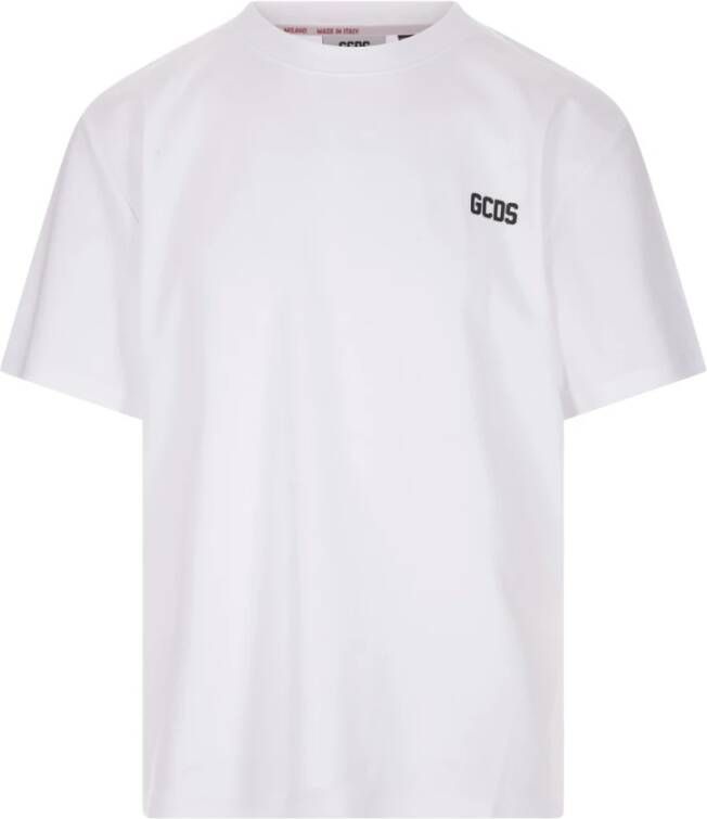 Gcds Witte Logo Print T-shirt White Heren