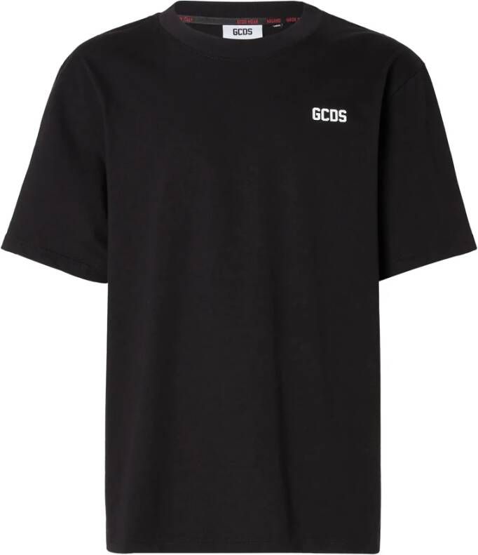 Gcds Logo Print Katoenen T-shirt Black Heren