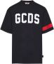 Gcds Zwart T-shirt met Logo Print en Rode Streep Black Heren - Thumbnail 1