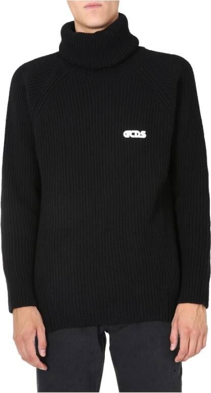 Gcds Turtleneck Sweater Zwart Heren