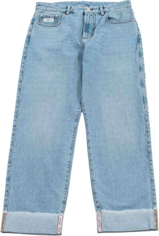 Gcds Kubuspatroon gebleekte jeans Blue Heren
