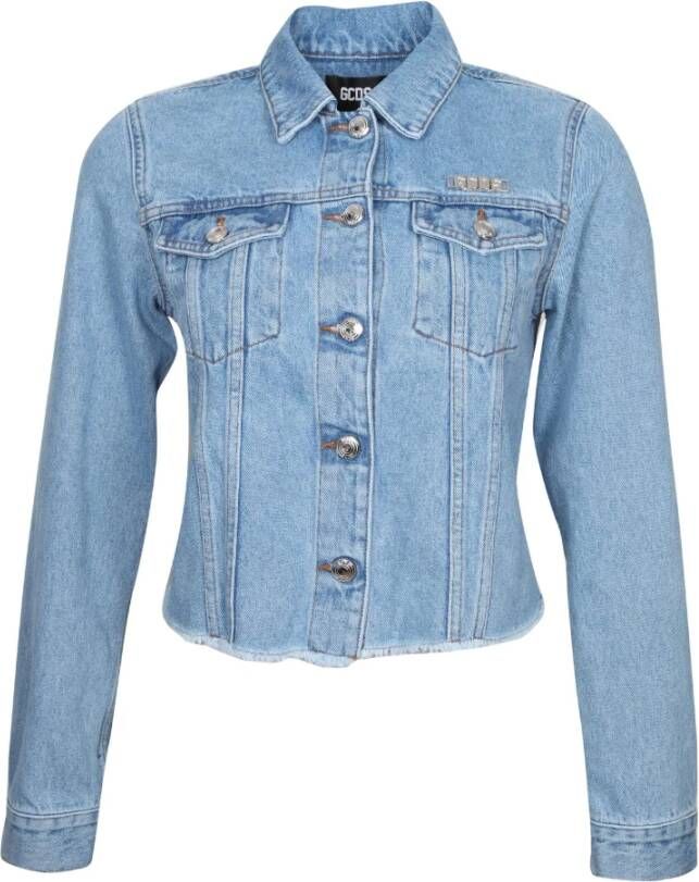 Gcds Women Clothing Jackets Coats Light Blue Ss23 Blauw Dames
