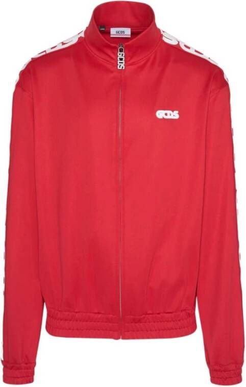 Gcds Zipper Sweatshirt met dikke kettingband met logo M rood Red Heren