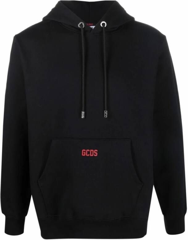 Gcds Zwarte katoenen logo trekkoord hoodie Zwart Heren