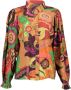 Geisha blouse met all over print camel groen zwart - Thumbnail 2