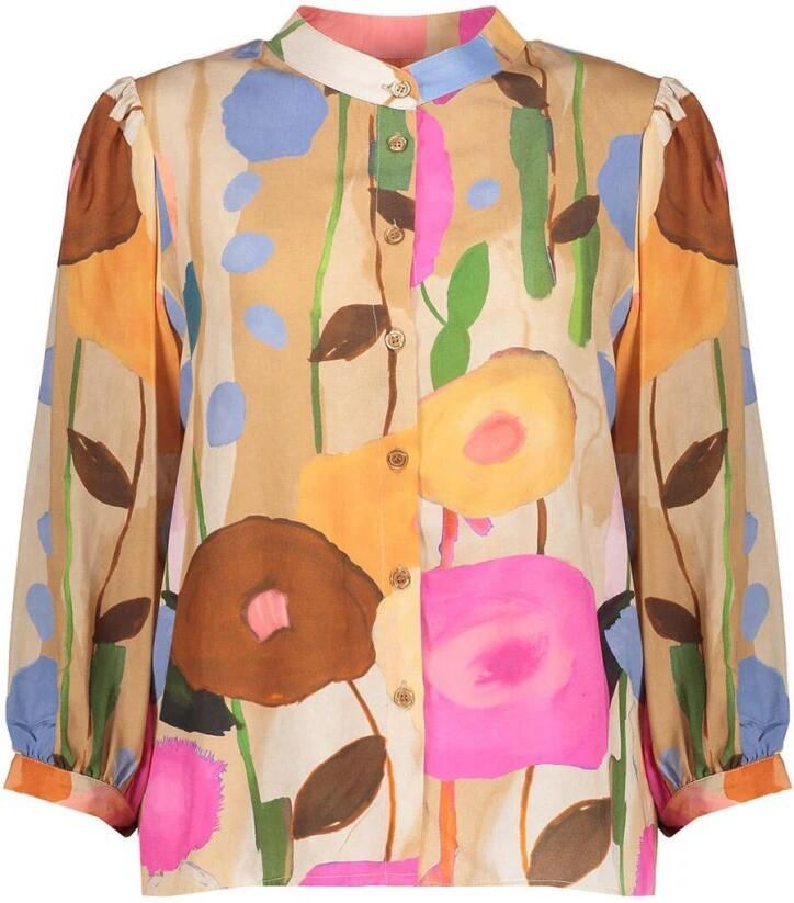 Geisha Bloemenprint lange mouw blouse Multicolor Dames
