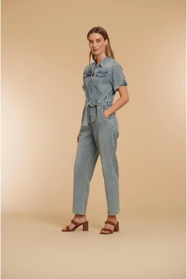 Geisha broek Jumpsuit denim 41002-10 835 stonebleach denim Blue Dames
