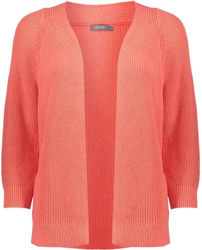 Geisha gebreid vest koraalrood