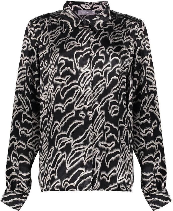 Geisha Elegante Blouse met Lange Mouwen Black Dames