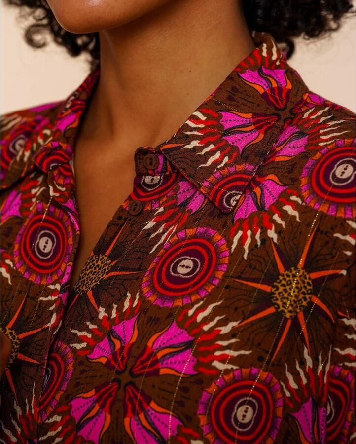 Geisha Elegante Blouse met Lange Mouwen Multicolor Dames - Foto 3