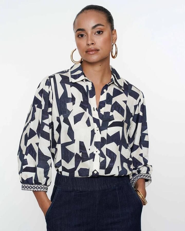Geisha Elegante Blouse met Lange Mouwen Multicolor Dames - Foto 2