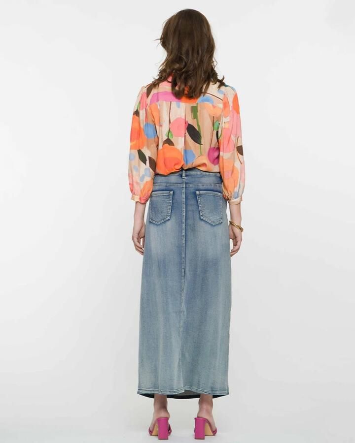 Geisha Elegante Denim Rok Blue Dames - Foto 3