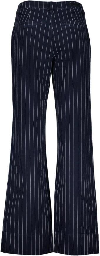 Geisha gestreepte wide leg jeans dark blue denim - Foto 3